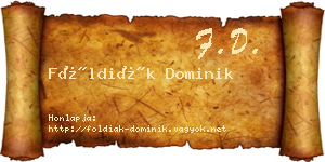 Földiák Dominik névjegykártya